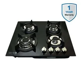 Den-b 4 Burner Black Tempered Glass Cooker Hob