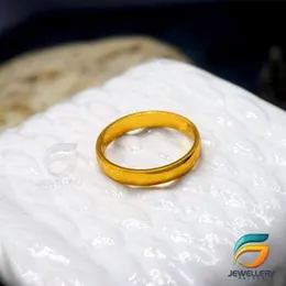 Gold Plated Wedding Plane Band Ring Stainless Steel Matte Ring Jewelry Couple Gift-Gold  Heavy Weight High Quality For Women,