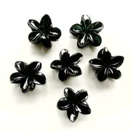 Black Plumeria Temple Flower Claw Clips