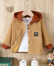 Baby Boy Color Block Hooded Corduray shirt  Size : 1-2 Years