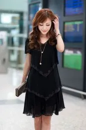 Womens Chiffon Party Dress Black