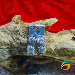 Silver-Plated  Cubic Zirconia Dangle Round Earring for Girl & Woman.