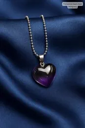 Natural Heart Amethyst Pendant Necklace for Woman