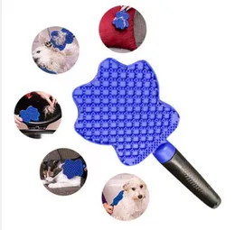 Groom Brush - 3 In 1 Professional Pet Grooming Brush Soft Silicone Dog Cat Shedding Comb Magic Hair Removal Tool - Household Pet Massage Brush by ZinZ