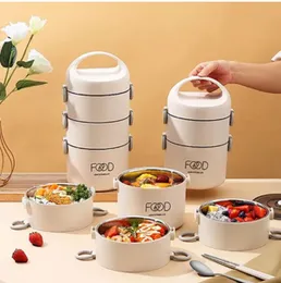 Auralto Portable Insulated Lunch Container Set Multi-Layer Combination Picnic Lunch Box 304 Stainless Steel Lunch Box with Sealing Function Portable I