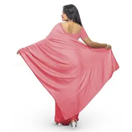 Salmon Pink Vichithra Satin Plain