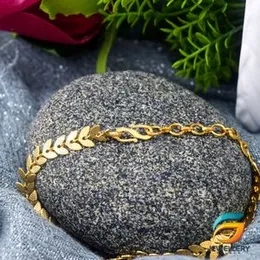 Gold plated New Fashion Machine Cut Leaf Bracelet For Women,.