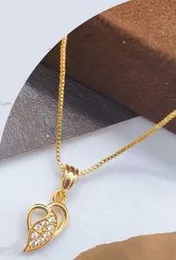 18k Gold plated stylish heart pandant box chain and Necklace