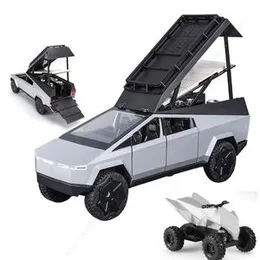 1:24 Scale Tesla Cybertruck Camping RV Alloy Die Cast Model - Che Zhi Metal Pull Back Toy Car for Kids with Openable Doors & Light, Music Model Cyber