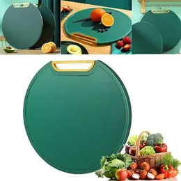 Extra Thick PE Kitchen Cutting Board | Reversible Non-Slip Chopping Board with Rotatable Handle for Meat, Fruits & Vegetables
