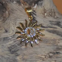 22kt Plated Small Sun Theme Pendant For Women