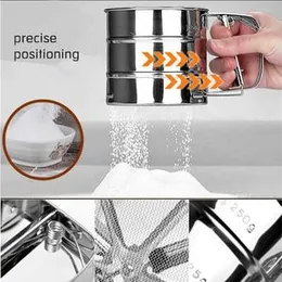 Flour Sifter Stainless Steel 3 Cup Flour Sifter Baking