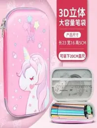 Unicorn 3D Pencil Case EVA Storage Box Lovely Pink Unicorn and  Cartoon Pen Bag For School students.