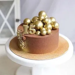 20Pcs Many Sizes Gold Balls Cake Decorations Cake Topper Birthday Party Anniversary Decorations