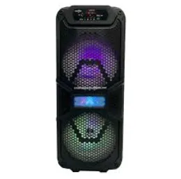 GTS-1701 Bluetooth Party Speaker â Dual 8 Inch 20W Loudspeakers, Rechargeable Bass Speaker with Mic, USB/TF/FM Radio, TWS