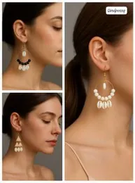 Elegant Geometric Shell Tassel Earrings Luxury Sensation Personality Fashion Design Office Date Party Jewelry Accessory For Women