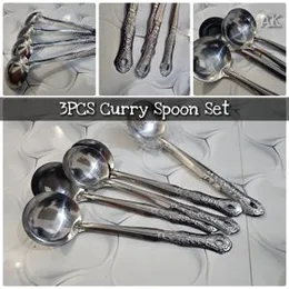 3Pcs Curry Spoon Set â Long Handle 28cm | Kitchen Essentials