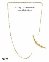 24" long 22k Gold Plated Long Chain (1pc)