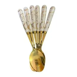 Golden Stainless Steel Spoon Set for Home Kitchen & Restaurant Cutlery Dinner Table Bouillon Spoon
