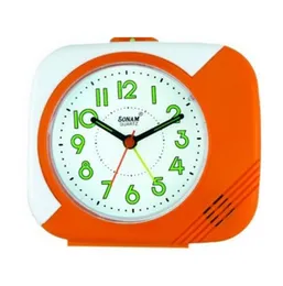 Sonam Table Clock ST-2177 Square Analog Alarm Night Glow Beep Snooze Plastic Quartz Bedside