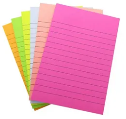 Sticky Notes - X06-B 100 Sheets (4in x 6in) - Large Multicolour Stick Notes with Rules Ratings 1