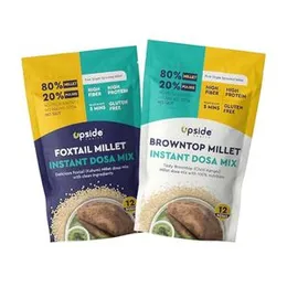 Upside Health Millet Instant Dosa Mix-Sprouted Millet (Pack of 2, 24 Dosas) | Foxtail & Browntop Millet | High Protein Dosa | Instant Dosa | No Sa