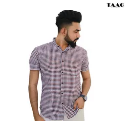 Premium Cotton Short sleeve Check Design Shirt â Red