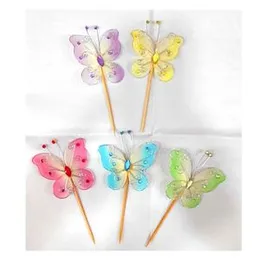 Party Cake Decoration Cup Cake Butterfly Small Topper Happy Birthday Many Colours Designs