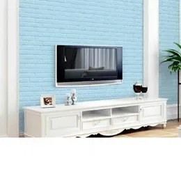 10Pcs Waterproof Self-Adhesive 3D Brick Background Wall Sticker DIY Wallpaper