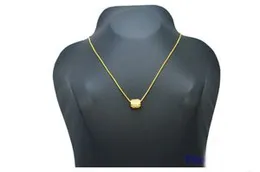 Gold Plated 1mm Box Chain With New Design Barrel Pendant For Women-18 inch