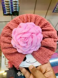 Baby Girl Turban Cap with Big Flower â Soft & Stylish Headwear