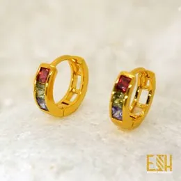 Gold Plated Gypsy Earrings with Dark Multi Stones – 3 Line & 5 Line Design for Women & Girls