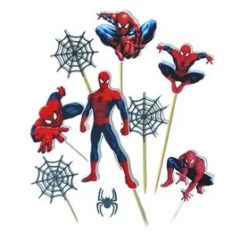 8Pcs Spider Man Cake Toppers Cartoon Cup Cake Decoration Cake Topper