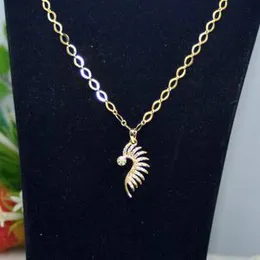 Gold Plated 04mm Machine Cut Link Chain Guaranteed 18/24 inch Chain with Peacock Pendant  for Women.