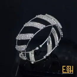 Silver Plated Free Size Bangle with White Stone for Women & Girls
