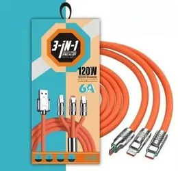 120W Multi Charging Cable 3 in 1 Multi USB Charger Fast Charging Cable, Multiple Charger Adapter Cord With Type C Micro USB Port For Cell Phones
