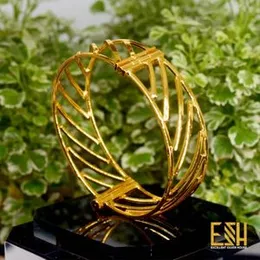 Fashion Gold Plated ESH Lover Stylish Plane Scrow Lock Bangle For Women Jewelry