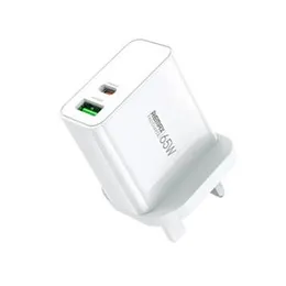 Remax RP-U125 65W A+C Gan Fast Charger 3pin White