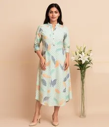 White with Green & Blue Lego Frock 02