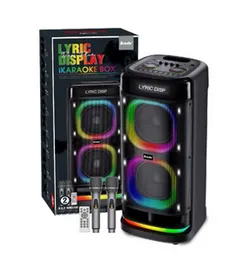 Brodu BTS-2121 Bluetooth Karaoke Party Speaker with Dual 10-Inch Speakers, Dual Wireless Microphones, Remote Control & RGB Party Lights