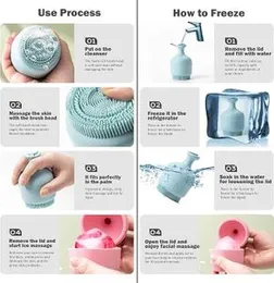 2-in-1 Ice Roller for Face and Silicone Facial Cleansing Brush â Reusable Ice Mold Face Massager for Puffiness, Eye Bags, and Glowing Skin â Cold 