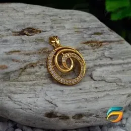 Gold Plated Typhoon With Stones Pendant for Women.