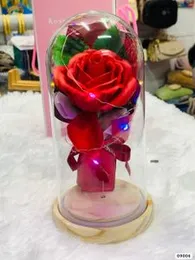 Valentine Day Glass Rose Gift with Lighting