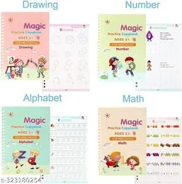4pcs kids practice magic book with 1 pen and 10 pen refills