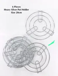6 Pcs Heavy Silver Hot Pot Stand