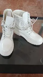 Dream Pairs women's lace-up platform combat boots in white