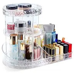 Diamond pattern rotation makeyp box Crystal Acrylic Skin care storage box Organizer makeup holder Cosmetic display Stand Rack