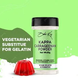 BAKE KING Kappa Carrageenan Powder for Milk-Based/Water-Based Desserts, Natural Thickener for Ice-Cream & Jellies - 50gm