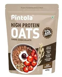PINTOLA 22g High Protein Oats 400g, Dark Chocolate,No Refined Sugar, with Almonds Raisin, Pumpkin and Chia Seeds, 8g Fibre, Rolled Oats, Breakfast Cer