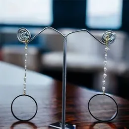 Gold Pearl Long Tassel Drop Round Earrings for Women & Girls